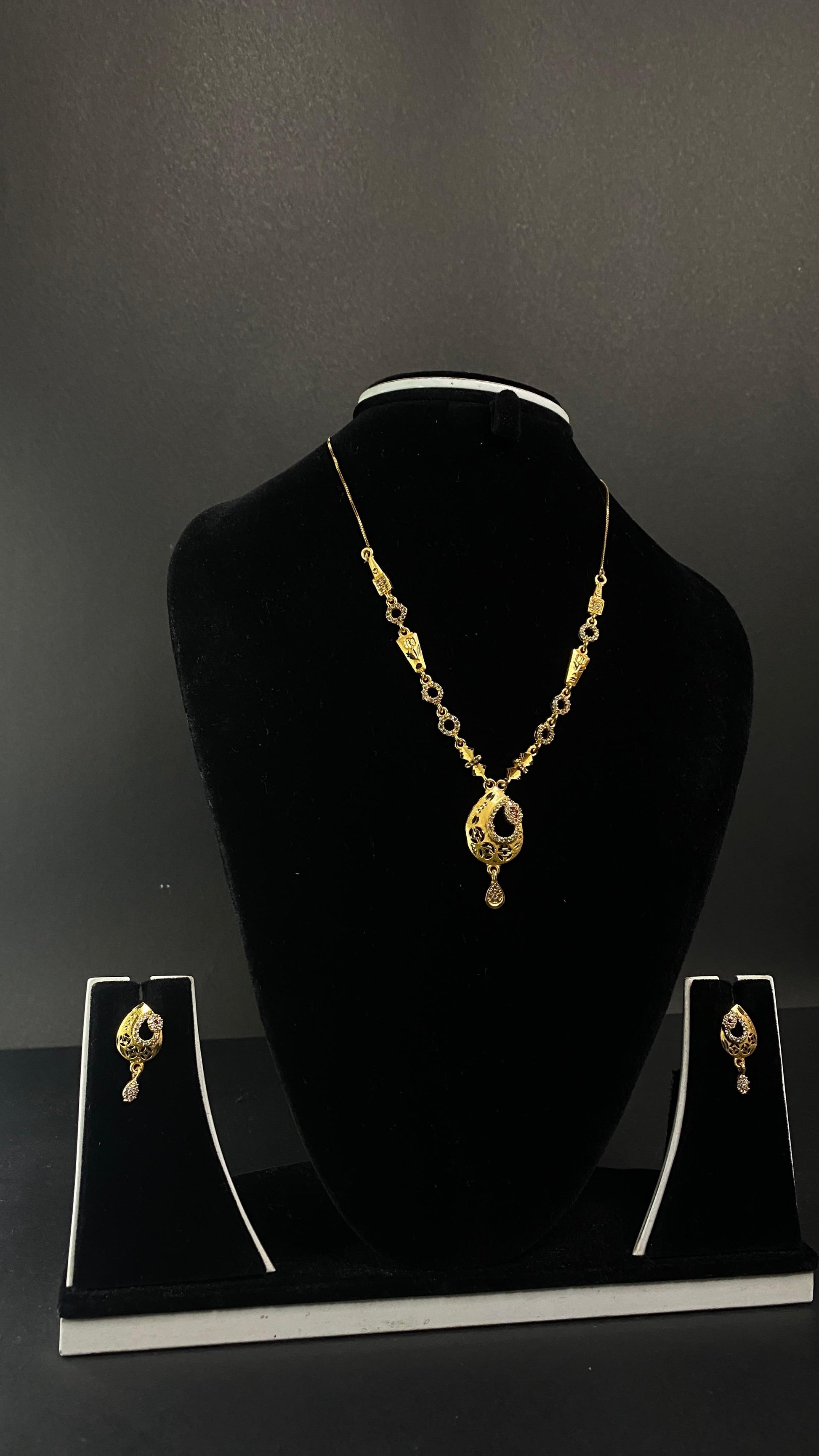 gold plated 1 gram gold necklace set