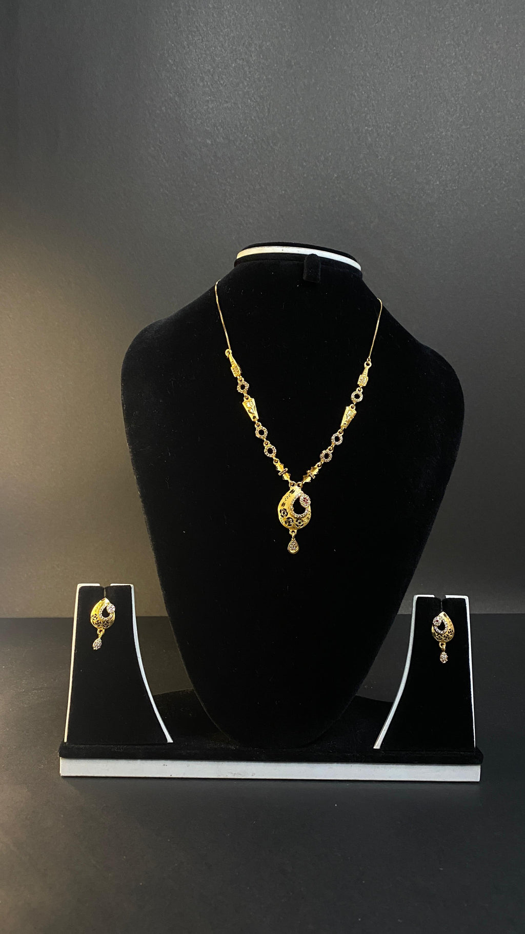 gold plated 1 gram gold necklace set