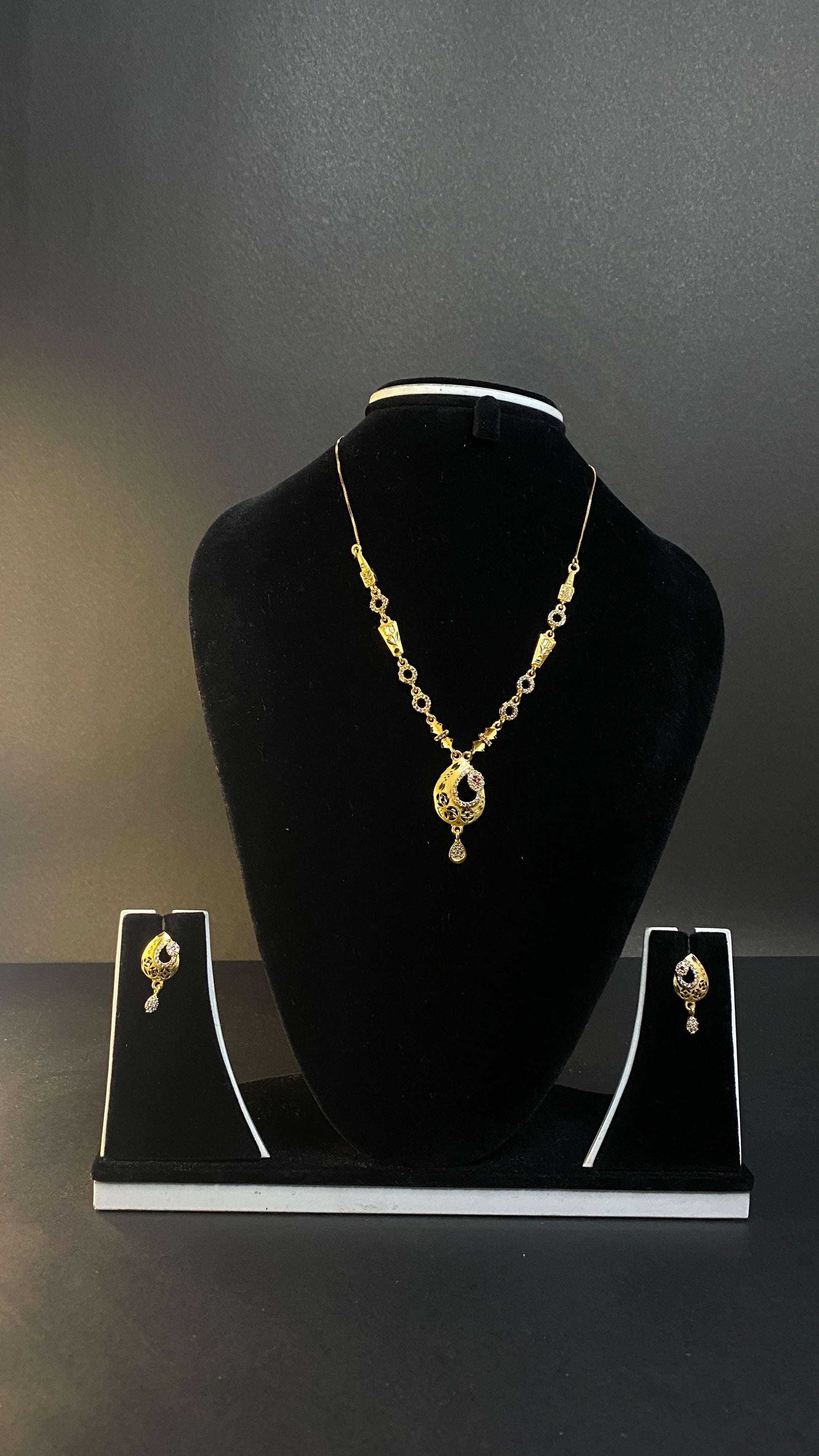 gold plated 1 gram gold necklace set