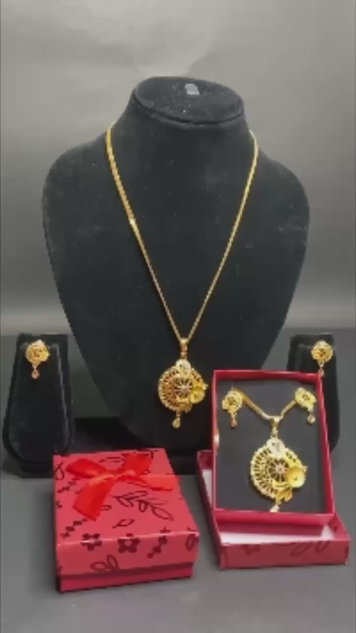 gold plated pendant set